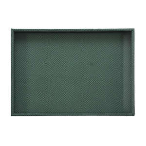 Bandeja de exhibición de cuero sintético PU verde de moda con textura de piel de serpiente para pendientes, anillos, colgantes y collares, bandeja de exhibición combinable libremente - Product Image 4