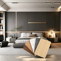 Panneau mural en PVC imperméable, panneau en cristal de carbone à grain de bois, panneau mural pour hôtel, panneaux en placage de fibre de bambou, panneau mural en bois