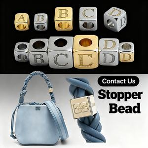 कस्टम लेजर उत्कीर्णन लोगो धातु स्टॉपर बीड कपड़े लूप जस्ता धातु मजबूत टिकाऊ चुकता कॉर्ड बैग स्ट्रिंग प्रतिस्थापन बेड्स - Product Image 1