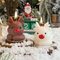 Bougies parfumées de Noël en gros, bougies aromatiques créatives en forme de cerf mignon, souvenirs de cerf pour cadeaux