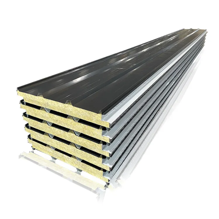 House prefabricated insulation roof pir pu eps polyurethane rock wool sandwich panel fireproof paneling