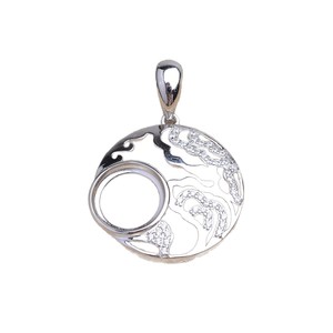 Support de pendentif vide en forme de soleil pour perles de 10-10,2 mm, plaqué or 18 carats, pour bijoux DIY, référence 6069 - Product Image 4