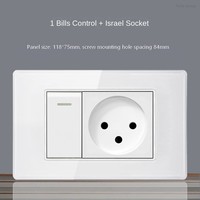 Interrupteur mural avec prise, verre trempé à quatre couleurs, tactile, durable, installation facile, charge rapide USB type C, indice de protection IP21, 16A