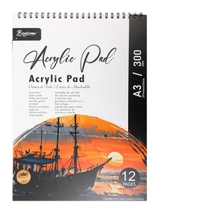 Boyi Xuan Hot Bán A3 12 Tấm 300gsm acrylie Colour Nghệ Sĩ Pad Sơn Giấy Pads Vẽ Xoắn Ốc Sketchbook - Product Image 1