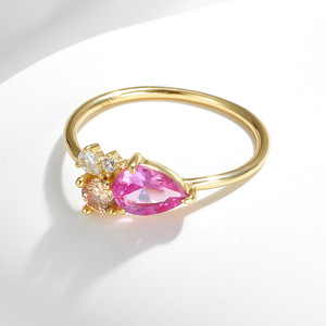 Anillo <span class=keywords><strong>de</strong></span> Plata <span class=keywords><strong>de</strong></span> Ley 925 con Circonita <span class=keywords><strong>de</strong></span> Colores en Forma <span class=keywords><strong>de</strong></span> Gota <span class=keywords><strong>de</strong></span> Agua, Chapado en Oro, Anillos <span class=keywords><strong>de</strong></span> Compromiso y <span class=keywords><strong>Boda</strong></span> <span class=keywords><strong>para</strong></span> Mujer, Precio <span class=keywords><strong>de</strong></span> Fábrica - Product Image 4