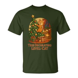 T-shirt vintage pour la décoration de l'arbre de Noël avec un chat - Product Image 1