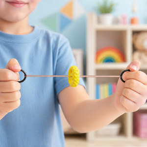 Juguete Sensorial de Silicona con Cuerda para Jalar Issili |   Trompo Sensorial Multitexturizado |   Giroscopio Calmante Educativo y para el Alivio del Estrés - Product Image 3