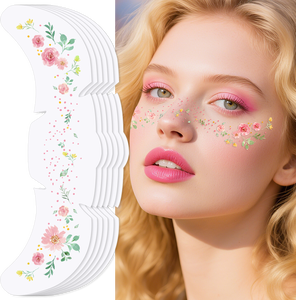 Nuova Collezione Primavera 2026: Tatuaggi Temporanei per il Viso con <span class=keywords><strong>Stampa</strong></span> Floreale alla Moda, Impermeabili, per Trucco da Carnevale, Realizzati in Carta - Product Image 1