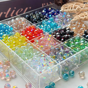 خرز كريستال زجاجي دائري تشيكي نمساوي متعدد الأوجه مقاس 4/6/8/10 مم، لصنع مجوهرات ساحرة وإكسسوارات يدوية - Product Image 1