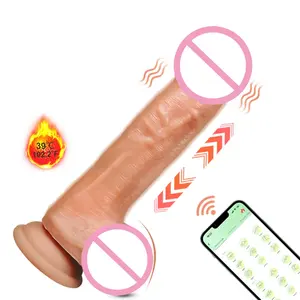 APP Control de silicona líquida 7,87 ''venta al por mayor consolador vibrador calefacción masturbadores femeninos vibradores de pene grande para mujer