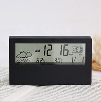 EMAF-reloj despertador digital con estilo minimalista ins para estudiantes, higrómetro de temperatura, mesa de día y semana