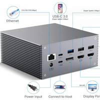 Base de Conexión USB-C 12 en 1 de Aleación de Aluminio, Doble 4K 60Hz, para Gigabit Ethernet, PD 100W, en Stock, para Windows, Mac, Linux
