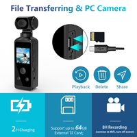 Cámara Oculta 4k Ultra HD, Cámara de Acción de Bolsillo, DVR Activo, Video a Prueba de Agua, Mini Cámara Deportiva con Wifi y Rotación de 270°