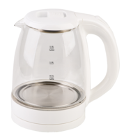 Bouilloire électrique sans fil GEDITAI 1,8 L en verre borosilicate transparent, contrôle numérique, arrêt automatique, base rotative à 360°