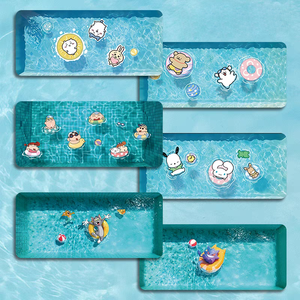 Alfombrilla de Ratón con Dibujos Animados de Animales Pequeños Nadando, Alfombrilla de Ratón con Temática de Piscina de Verano - Product Image 1