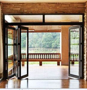 <span class=keywords><strong>Porte</strong></span> pliante en aluminium à cadre métallique mince au design moderne Nouvelles portes patio en accordéon en verre à deux plis <span class=keywords><strong>Prix</strong></span> d'usine pour l'intérieur d'une villa - Product Image 4