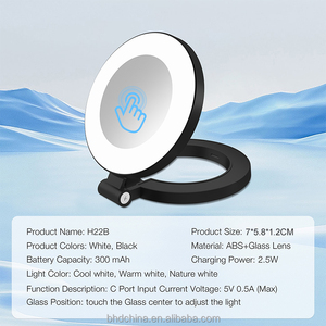 Espejo de maquillaje magnético 3 en 1, soporte para teléfono, luz de relleno para Selfie, luz nocturna, brillo ajustable para Selfies Live para <span class=keywords><strong>Iphone</strong></span> - Product Image 2
