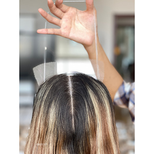 Peluca Mini de Cabello Europeo Shy Hair, Diseño de Lujo, 8mm, con Encaje Frontal, Mechas y Color Exótico, Ondulado, Virgen, para Mujer - Product Image 4
