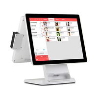 Caja Registradora Digital al por Mayor, PC Táctil con Windows, Sistema POS Todo en Uno, Pantalla Táctil Dual de 15 Pulgadas, Sistema POS en Venta