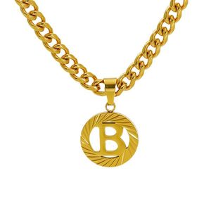 Ingrosso collana in acciaio inox 18K oro iniziale catena di nuovo Design 26 ciondolo lettera per le donne adolescenti mamme sorelle amici - Product Image 4