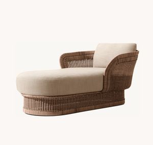 Современная Роскошная Всепогодная Патио Сад отель пляжный Бассейн Диван Набор РАТАН шезлонг уличная мебель плетеная шезлонг - Product Image 2