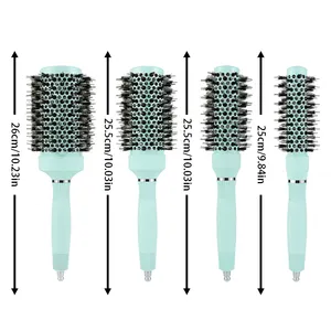 2024 Artisans new round ceramic Ionic barrel hair styling curling detangler brush comb for salon with nylon bristle