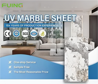 Panneau mural en PVC marbré floral imperméable et ignifuge plaqué or brillant de haute qualité pour la décoration intérieure