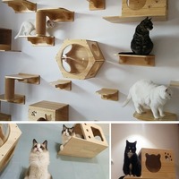 Étagères murales modernes en gros pour fabricants, étagère murale pour chat, arbre à chat en bois monté sur le mur, plateforme de meubles