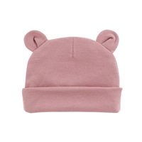 Topi Beanie untuk bayi baru lahir, topi Beanie warna Solid gaya telinga Mickey desain uniseks 0-6 bulan musim panas musim gugur