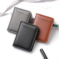 Dompet Pria Pendek Ultra-Tipis Vertikal dari PU; Tempat Kartu Anti-Pencurian Kompak Serbaguna dengan Lapisan Poliester; Tren Lintas Negara
