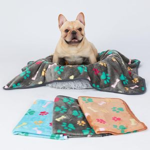 Couverture polaire douce toutes saisons pour animaux de compagnie, motif patte et os mignon, chaude et lavable, pour lit, canapé et voyage (vente <span class=keywords><strong>en</strong></span> gros) - Product Image 3