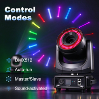 Igracelite 5W RGB Moving Head Laser Light avec animation 3D, anneau LED Wash, DMX512, éclairage de scène pour DJ, discothèque, mariage