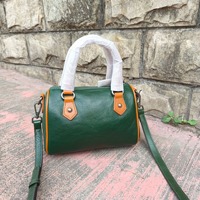 Sac messager vintage en cuir véritable fait main pour femme avec chaînes, mini sac à main style Boston en cuir tanné végétal pour l'hiver