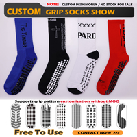 Chaussettes Grip Logo personnalisé Athlétique Hommes Sport Crew Grip Chaussettes Antidérapant Football Grip Soccer Chaussettes