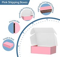 Boîte Cadeau Rose d'Expédition Personnalisable avec Logo Imprimé, Boîte Postale Ondulée pour Colis