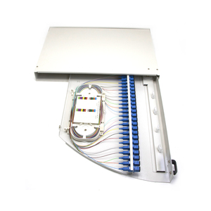 FTTH Panneau de brassage fibre optique 19 pouces 1U pour montage en rack, avec porte ventilée, Blanc Noir, 12 24 32 ports, pour cadre de distribution de centre de données - Product Image 2