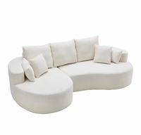 Canapé modulaire en tissu rond à trois places avec rembourrage en éponge - Sièges sectionnels contemporains pour appartement et salon