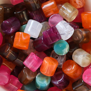 Acrylic Irregular Loose <b>Beads</b> For Jewelry Making 8mm Color Plated Multicolor - Product Image 2