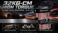 XQ-POWER XQ-S2230F 32KG Servo numérique sans noyau étanche avec engrenage en acier inoxydable et boîtier en aluminium CNC 8.4V pour hélicoptère RC et avion à voilure fixe
