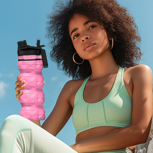 Smiledrink Telescopic Silicone 800ml Bpa-free Foldable Leak-Proof <b>Water</b> <b>Bottle</b> Thermal Insulation for School Office Gym Family - Product Image 3