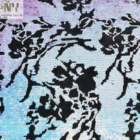 Tissu de pantalon en velours retourné à paillettes Nanyee Textile Fabulous London, bleu violet irisé brillant 5MM