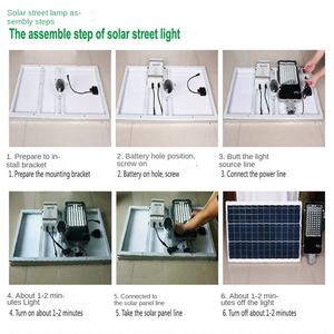 Super brillante 150W/200W Solar LED Luz de calle impermeable al aire libre lámpara inalámbrica Control remoto IP65/IP66 potencia de batería nominal - Product Image 4