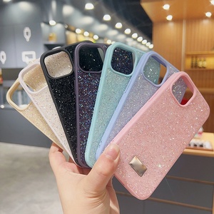 Coque de téléphone avec décoration pailletée et étiquette métallique, protection 2 en 1, Fundas Para Celular pour iPhone 15 14 13 Samsung S22 Xiaomi - Product Image 3