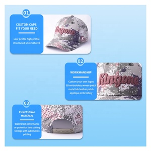 Kingone Personalizable 5-Panel Algodón Gorras Gorra de béisbol 3D Carta Bordado Street Sport Sombreros Pelota de béisbol Icono Nueva moda - Product Image 4