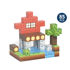 Venta al por mayor bloques magnéticos juguetes de construcción Mine World Magnet Cube <span class=keywords><strong>Set</strong></span> para niños de 3-4 años, 4-8 juguetes magnéticos para niños y niñas - Product Image 1