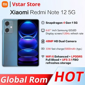 Mở Khóa Điện Thoại Thông Minh Xiaomi Redmi Note 12 Chính Hãng Bộ Sạc Nhanh Màn Hình 5G 6/128GB 6.67 ''Camera Kép Điện Thoại Di Động Android Thông Minh - Product Image 2