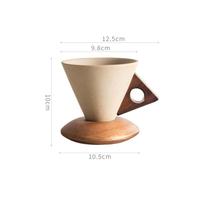 Tasse à café en céramique rétro Design Sense, ensemble tasse et soucoupe haut de gamme exquis pour usage domestique, pour femmes, 301-400 ml, compatible lave-vaisselle et micro-ondes