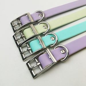 2023 Bicolor PVC Hunde halsband Luxus Neues Design Wasserdichter und langlebiger Haustier hals riemen Personal isierte direkte Werks versorgung - Product Image 5