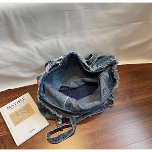 Sac à main en jean bleu foncé, sac à main en jean vintage, sac à main pour femme de grande capacité - Product Image 6