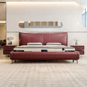 Personnalisé Glamour Minimaliste Moderne Cadre de Lit Complet Base en Bois de Pin Rangement Coussins en Cuir Fourni par Boîte Printemps Marque Donglu - Product Image 2